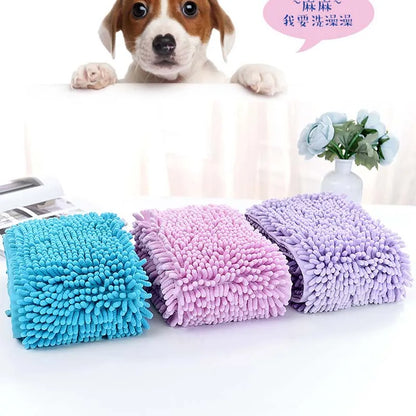 Pet Dog Towel, Super Absorbent Microfiber Towel with Hand Pockets, Quick Dry Shammy Towel Dog Bathing Supplies, Machine Washable