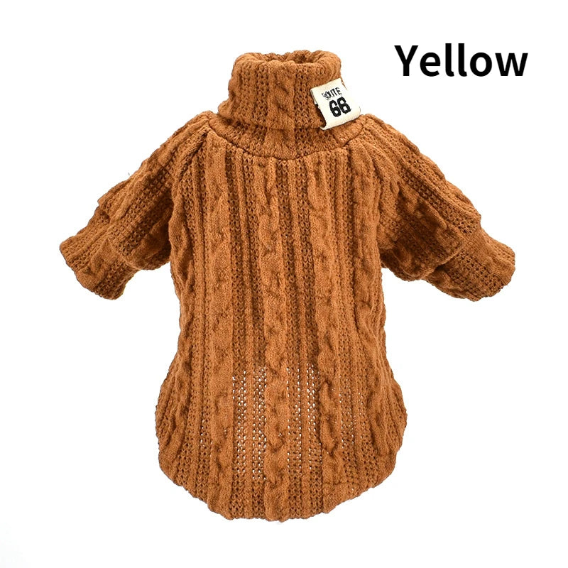 Pet Turtleneck Knitted Sweater Autumn Winter Warm Pet Puppy Dog Clothes for Small Dogs French Bulldog Dog Costume