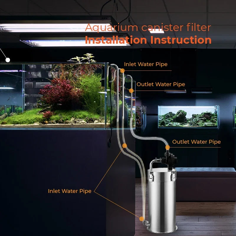 Aquarium External Filter Barrel ADA Style Fish Tank Grass Tank Stainless Steel Pro Canister Filter Premium Filter Barrel 어항 악세사리