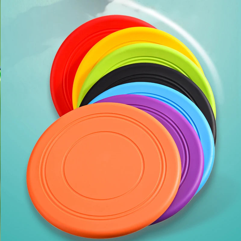Rubber Flying Saucer Interactive Dog Toy For Large Dogs Soft Dog Accessories Puppy Training Supply Puzzle Activity Game Chewers