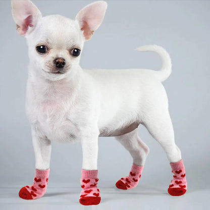 Dog Socks for Small Medium Dogs Non Skid Pet Puppy Grip Socks Paw Protectors Indoor Traction Control Socks for Hardwood Floor