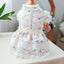 Floral Summer Clothes for Small Dogs Short Sleeve Lace Pink Sphinx Cat Dresses Princess Party Wear Breathable Pet Clothing