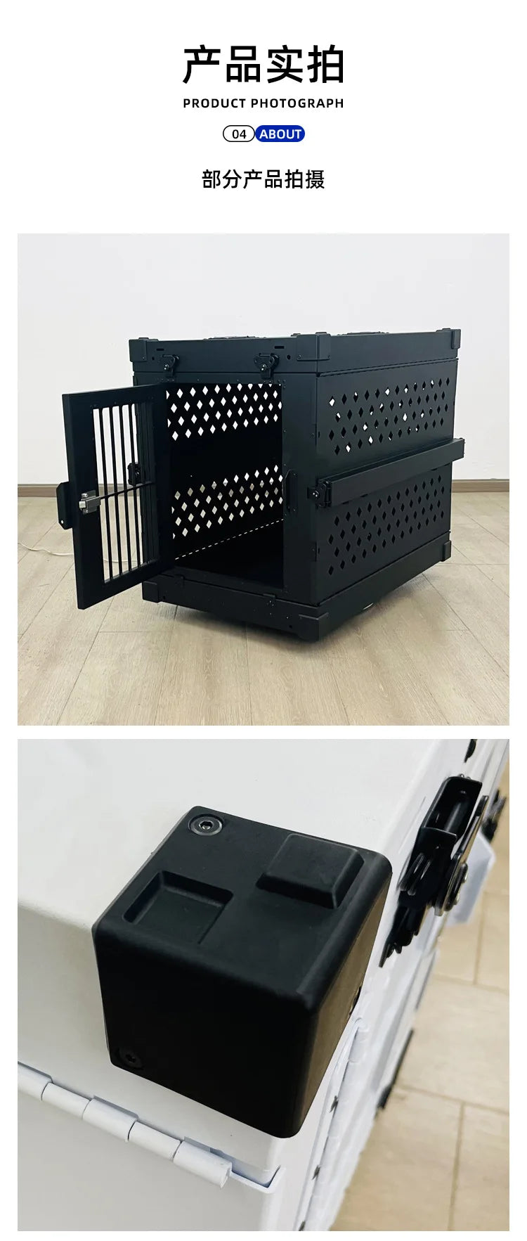 Portable dog cage Aluminum alloy medium and large dog  Folding pet car  Camping travel dog