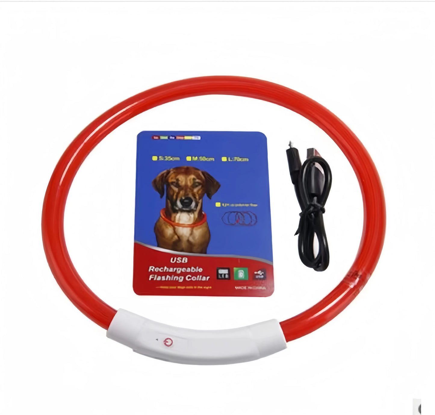 40/50/70cm Led Dog Collar USB Rechargeable Pet Dog Night Luminous Charge Collar Glowing Necklace Collar Safety Night Light