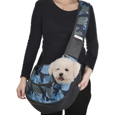 Dog Cat Sling Carrier Breathable Crossbody Puppy Carrying Purse Bag Thick Padded Adjustable Shoulder Strap Sling Bag Carrier For