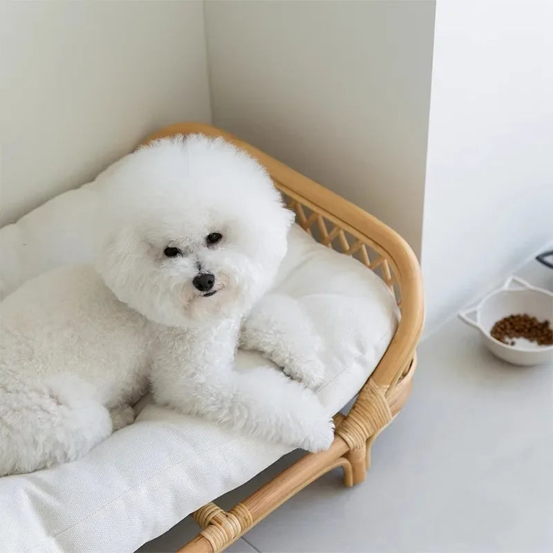 Dog bed universal cat litter pet bed rattan dog bed rattan kennels medium and small dogs winter and summer pet litter