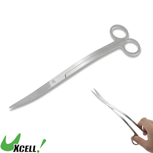 UXCELL 25cm Stainless Steel Aquarium Scissors Polished Grip Aquascapes Essential Silver Tone Aquarium Cleaning Tools