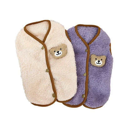 Leisure Pet Cat Clothes Winter Warm Sweatshirt Soft Cozy Cat Costume Kitten Cardigan Puppy Vest Small Dog Jacket Ropa Para Gatos