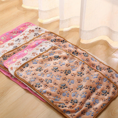 Soft Flannel Fleece Cat Dog Blanket Bed Mats Paw Foot Print Warm Pet Blanket Sleeping Beds Cover Mat For Dogs Cats Pets supplies