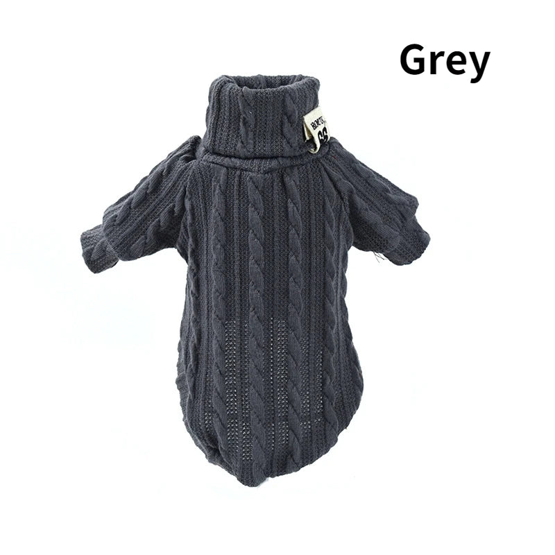 Pet Turtleneck Knitted Sweater Autumn Winter Warm Pet Puppy Dog Clothes for Small Dogs French Bulldog Dog Costume