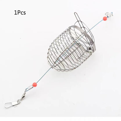 Stainless Steel Aquarium Small Fishing Bait Feeder Fish Tank Crystal Shrimp Dry Food Feeding Fishing Lure Cage Trap Basket