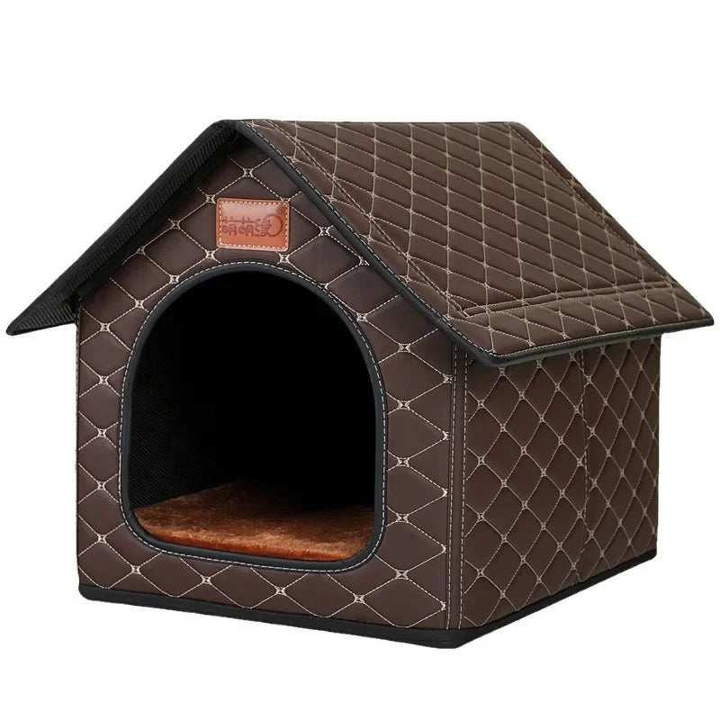 Kennel Winter Warm Waterproof Removable Washable Closed House Kennel Villa Small Dog Corgi Law 11 Pet Nest