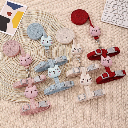 Adjustable Bunny Cat Dog Harness and Leash Set Walking Pet Harnesses for Small Animals Cats Rabbit mascotas Accessories Supplies