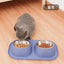 Ergonomic Inclined Cat Feeder Bowl Stainless Steel Raised Silicone Dog Bowl For Dogs Large No Spill Pet Mat Cat Food Supplies