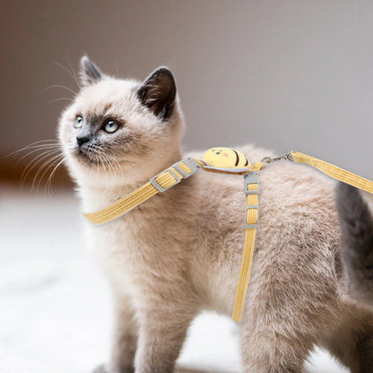 UXCELL 1 Set Cat Harness and Leash Set Cats Escape Proof Kitten Harness Small Yellow