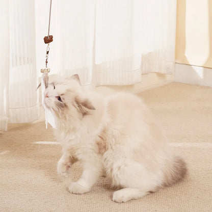 Cat Toy Interactive Cats Leak Food Feather Toys with Bell Hanging Door Scratch Rope Pets Food Feeder Dispenser Kitten Catnip Toy