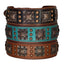 Cool Spiked Dog Collar For Medium Large Dogs Genuine Leather Pitbull Bulldog Adjustable Pet Accessories Collars Necklace
