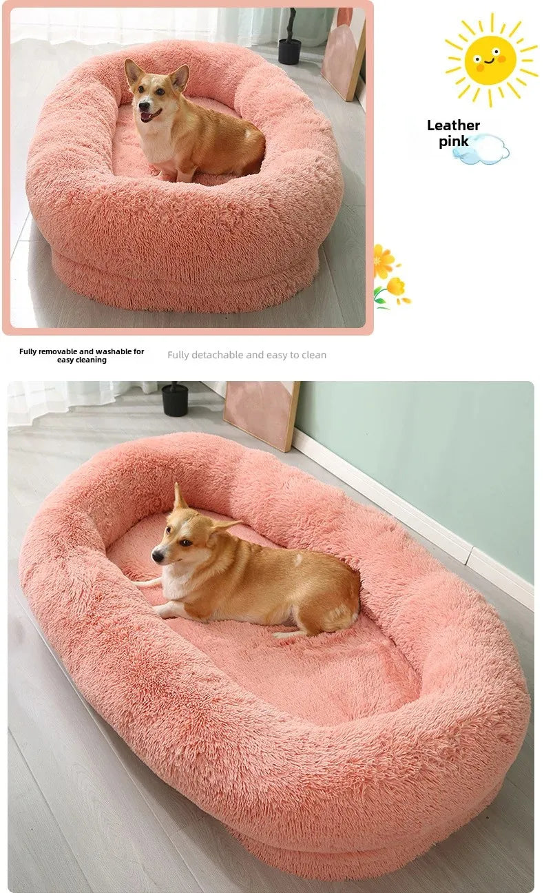 Large Kennel Pet Pad Human Dog Bed Winter Warm Pet Supplies Removable and Washable Sofa Lazy Can Sleep and Lie Down