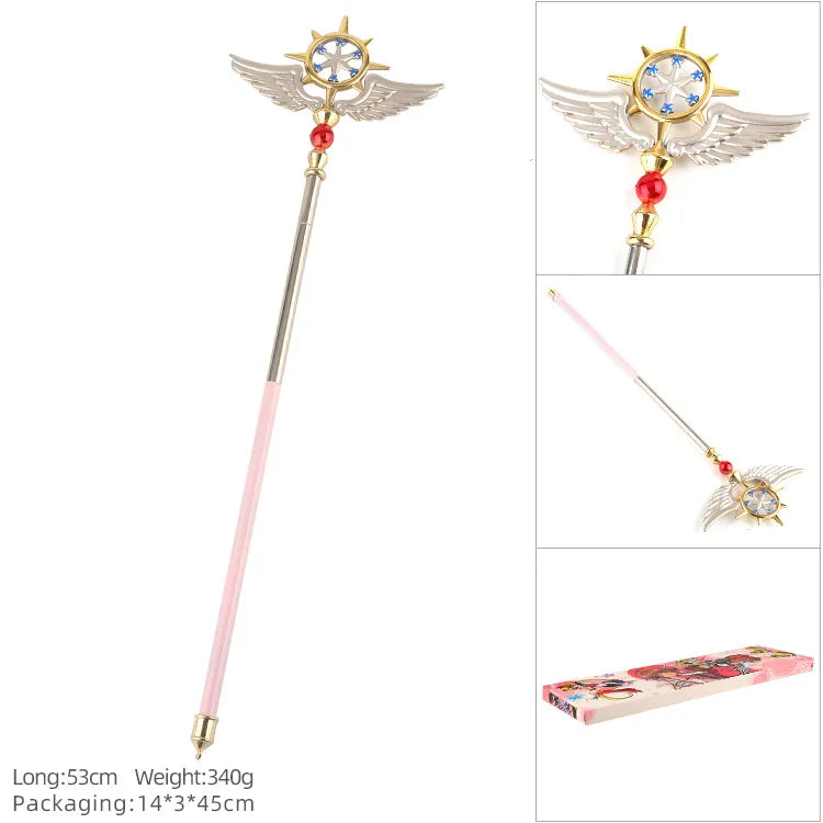 Brdwn Card Captor Clear Sakura Kinomoto Sakura Cosplay Birds Head Magic Wand Boxed Zinc Alloy Model Toy