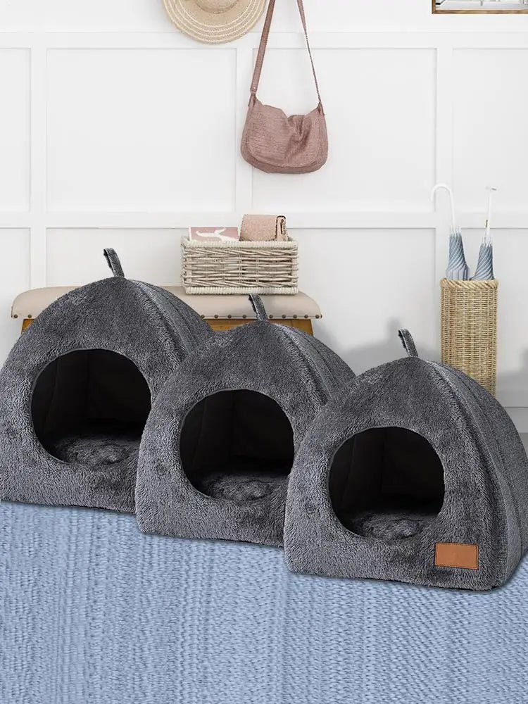 New Triangle Cat Nest New Deep Sleep Comfort In Winter Cat Bed Closed Cat House Pet Nest Safe Pet House Pet Supplies