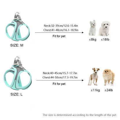 Pets Breathable Dog Vest Pectoral Girdle Backstraps Prevent Breakout Exclusive for Outdoor Use Adjustable Night Reflection