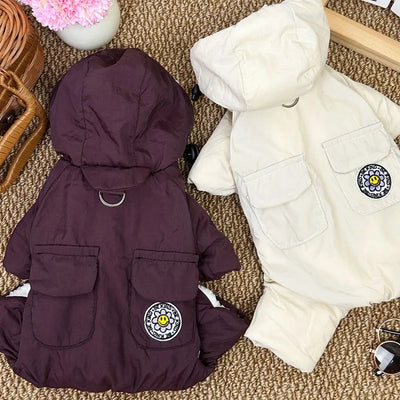 Winter Pet Waterproof Jacket Four Legged Dog Clothes Dog Jumpsuit Cat Costume Chihuahua French Bulldog Bichon Clothing Warm Coat