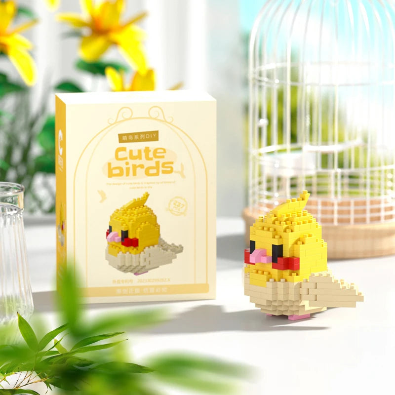 Building Blocks 3D Bird Cute Parrot Model Assemble Table Decor Children Toys for Kids Gifts Micro DIY Bricks Educational Toys