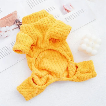 Winter Pet Clothes Dog Jumpsuit Fleece Dog Warm Coat Solid Soft Puppy Sweatshirt Chihuahua French Bulldog Costume Dog Pajamas