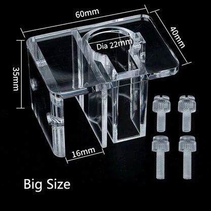 Transparent Acrylic Aquarium Bracket Holder for Scissor Tweezers Shovel Kit Water Tubes Fixed Clip Aquarium Maintenance Tools