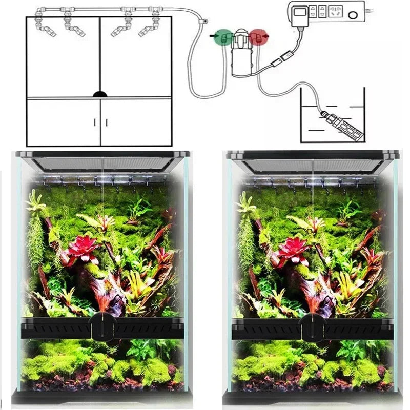 MIUS 2 Generation Reptiles Fogger Humidifier D Series Rainforest Spraying System Kits High Pressure Silent Pump Fog Machine