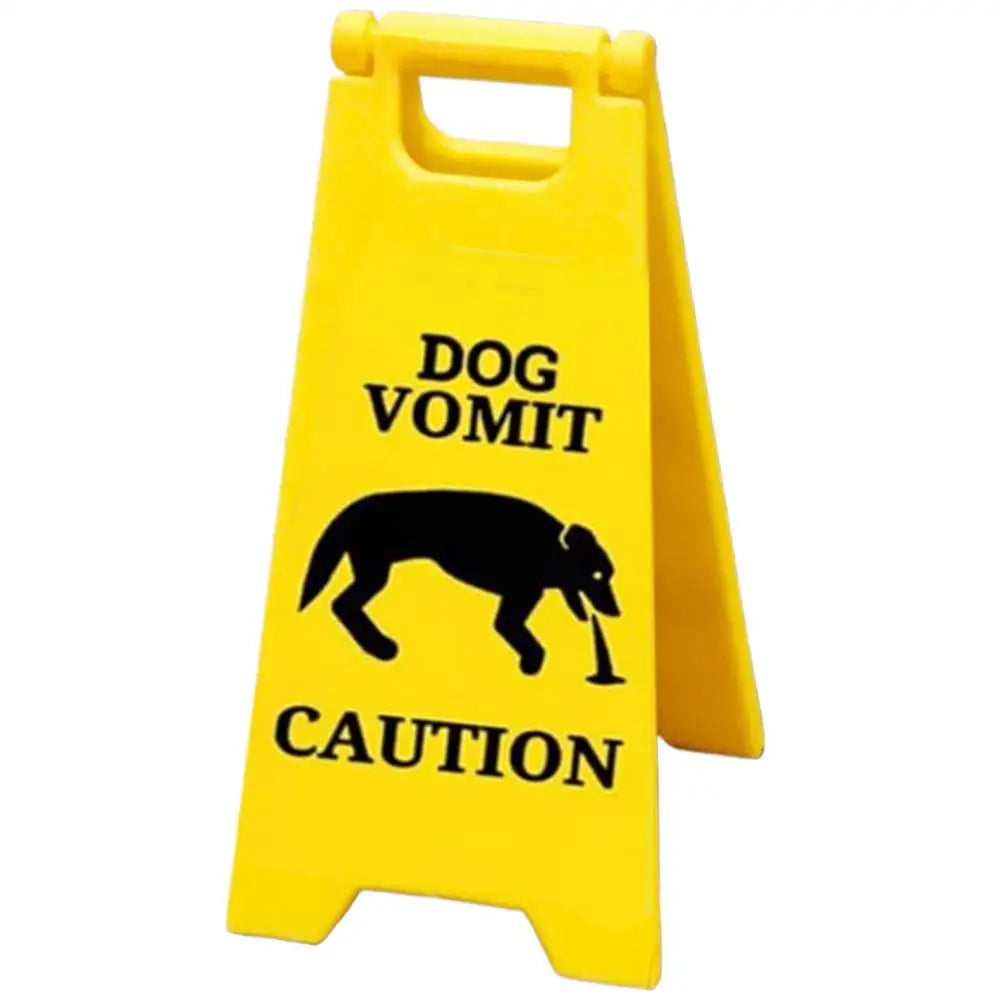 Cat Dog Vomit Caution Sign Funny Creative Dog Cat Vomit Caution Sign 3D Printed Yard Sign Cat Dog Vomit Warning Sign Board