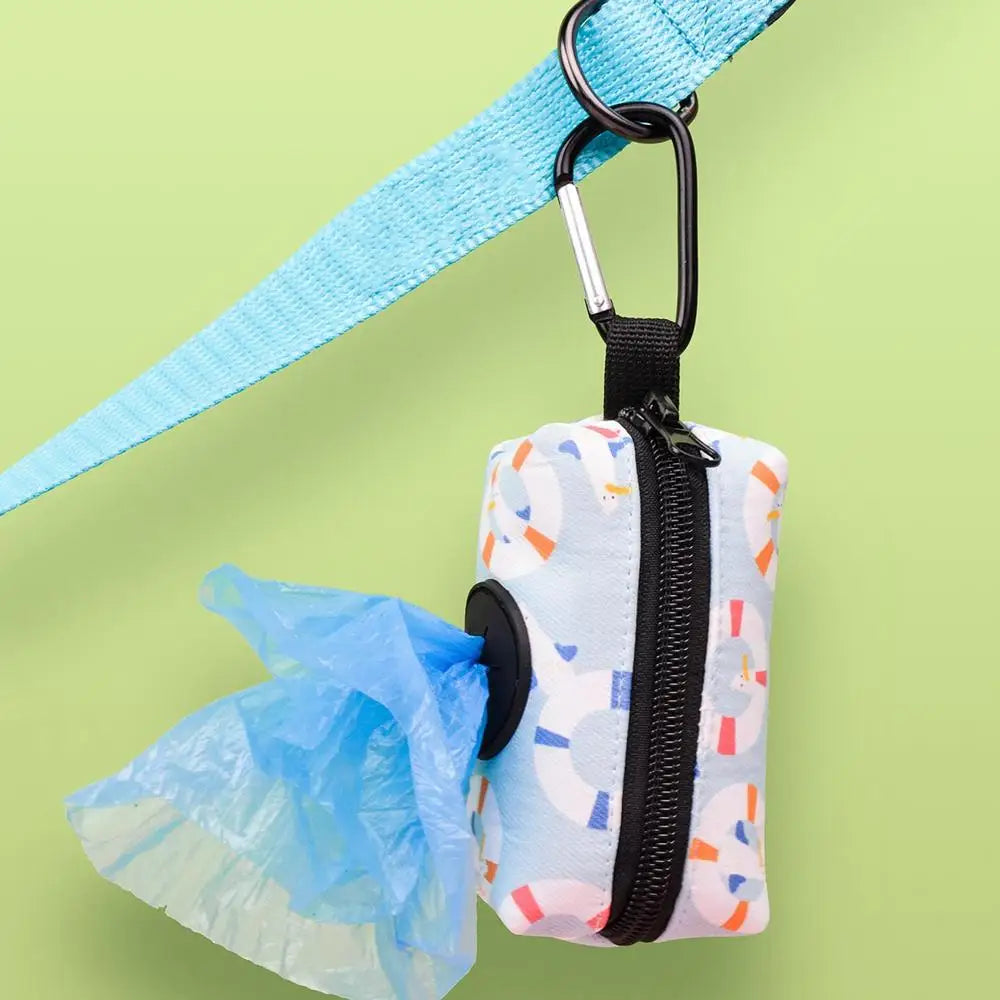 Poop Bag Holders Canvas Dog Poop Bag Holder With Graphic Print Portable Doggie Bag Holder Animal Waste Collection Pouch