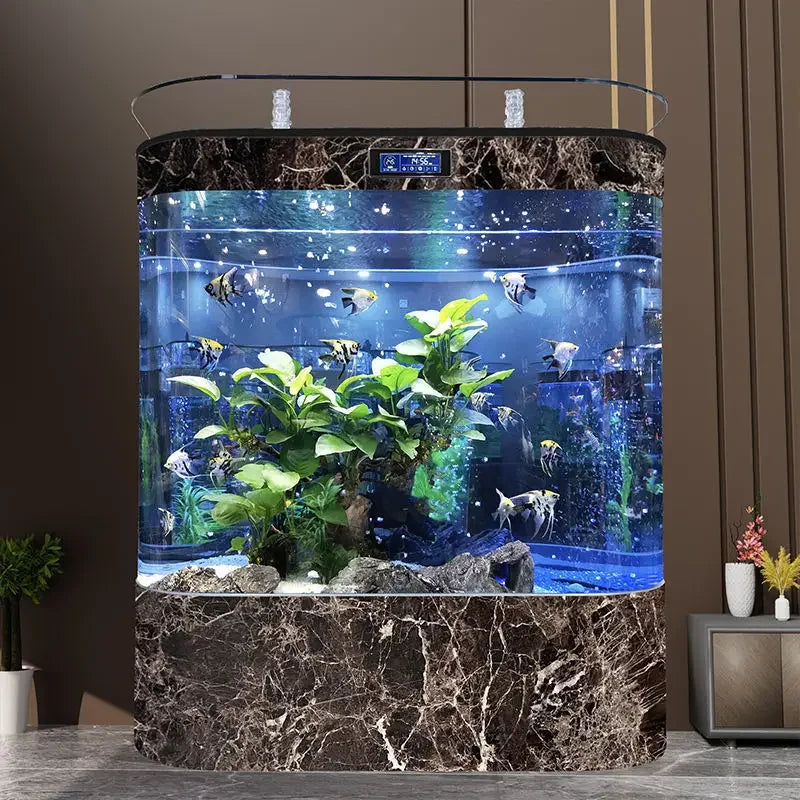 Fish tank aquarium home living room small glass waterless ecological aquascape large bottom filter goldfish tank