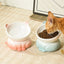 Cat Bowl Ceramic High Foot Diagonal Mouth Neck Protection Cat Food Bowl Large Diameter Drinking Bowl Anti Overturning Cat Food B