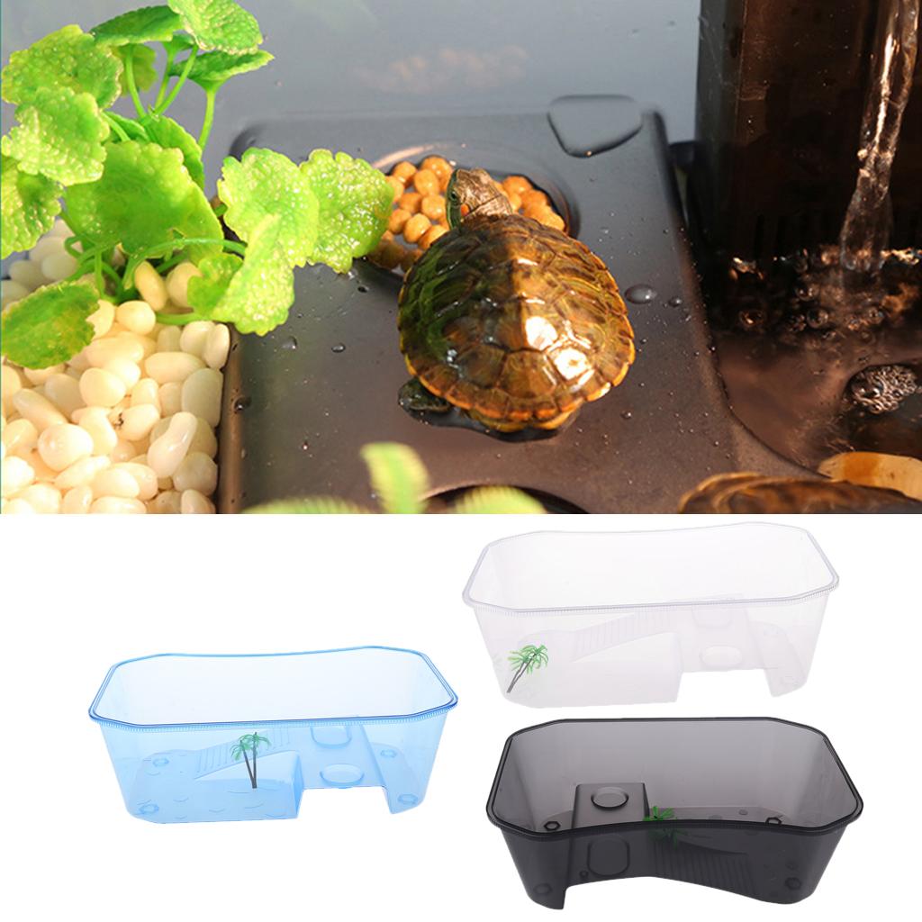Reptile Turtle Tortoise Vivarium Box Aquarium Tank with Basking Ramp 3 Colors