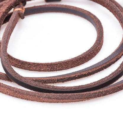 Soft Slim Genuine Leather Dog Slip Lead Control Leash for Small Dogs No Pull Pet Puppy Training Choke Collar P Chain Slip Leash