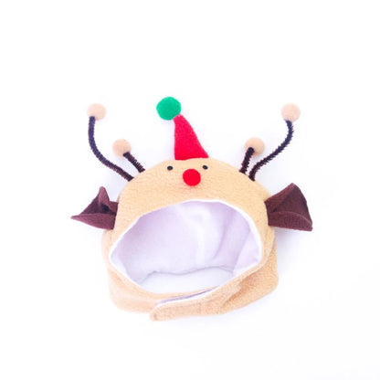 Warm Fleece Cartoon Pet Hat for Cat Christmas Keep Warm York Dog French Bulldog Head Wear Snowman Deer Winter Pet Accessories