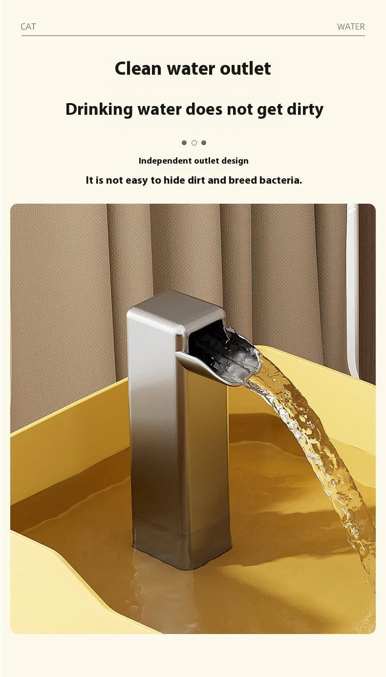 High end transparent cat water dispenser, plug-in automatic wired water dispenser, circulating flow water basin, pet water dispe