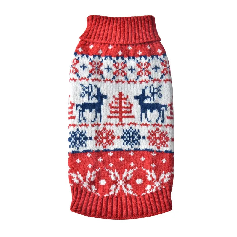 Christmas Dog Clothes Winter Dog Sweater Knitted Warm Coat Pet Clothing for Small Medium Dogs Costume Striped Print Dog Pullover