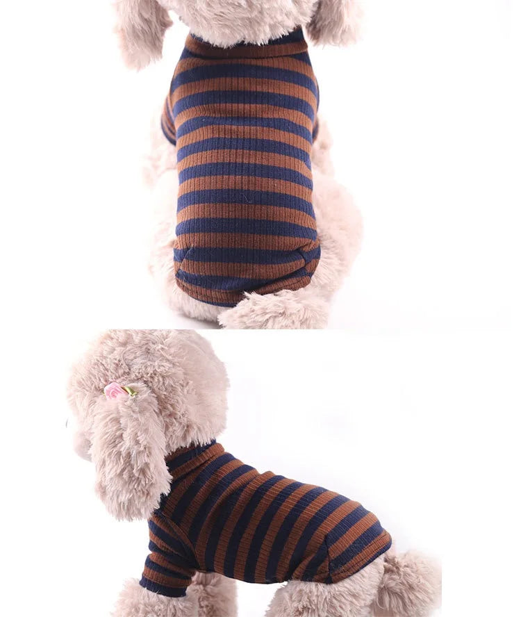 Dog Spring, Autumn, and Winter Bottom Sweater with Elastic Cotton for Comfortable Small and Medium sized Pet Cat and Dog Sweater