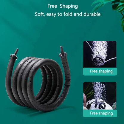 UXCELL Aquarium Air Pump Oxygen Bubble Soft Tube Aerator for Fish Tank Waterscape Bendable Stone Pipe Strip Diffuser Accessories
