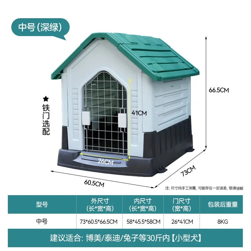 New Dog House Outdoor Waterproof Kennel All Seasons Indoor Dog House Outdoor Rainproof Sunscreen Medium and Large Dogs.