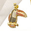 Juya 18K Real Gold Plated Cubic Zircon Bear Lion Bird Tiger Panther Head Leopard Charms For DIY Pendant Necklace Bracelet Making