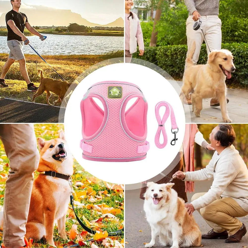 Pet Harness For Small Dogs No Pull Soft Padded Dog Vest For Medium Large Dogs Breathable Reflective Adjustable Soft Mesh Padded
