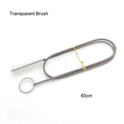 Aquarium Pipe Cleaning Brush Fish Tank Cleaner Tube Stainless Steel Water Filter Air Tube Flexible Double End Hose Accessories