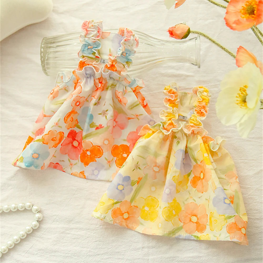 Cotton Puppy Dog Princess Dress for Small Dogs Suspender Skirt Summer Thin Pet Clothes Chihuahua Poodle Yorkies mascotas Dresses