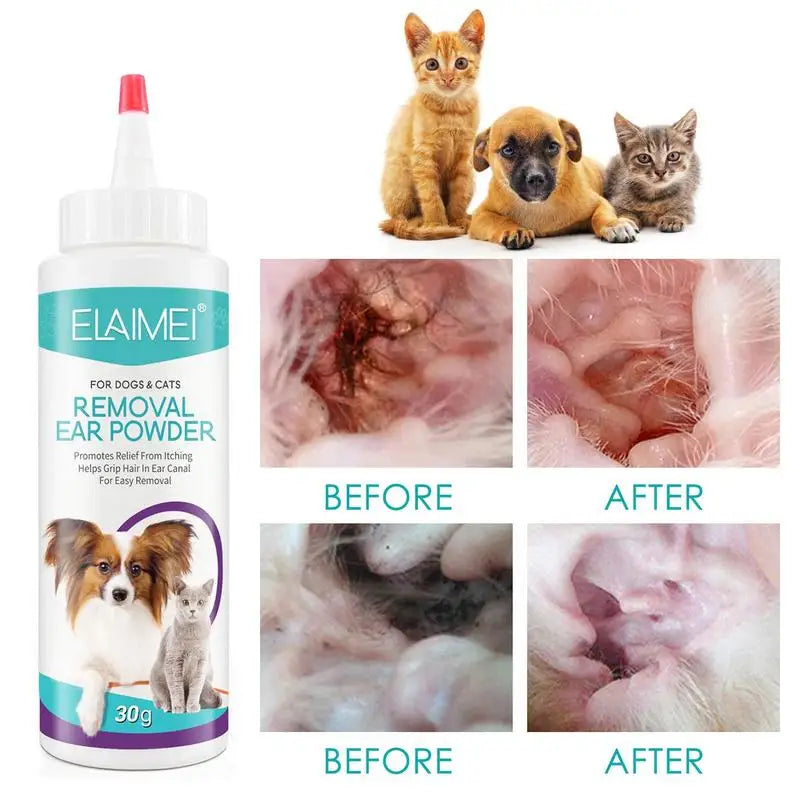 Dog Ear Powder Pet Ear Powder Painless Hair Removal Ear Cleaner Pet Health Care Pet Accessories For Dogs Easy to Remove Ear Hair