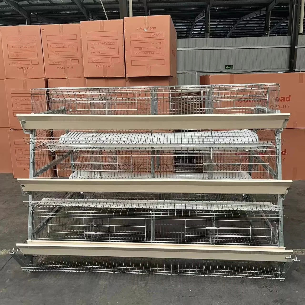 A Type Egg Cage, Three Layers and Four Doors, Capacity 96pcs, Suitable for Farms, Can Be Customized, Simple Chicken Cage