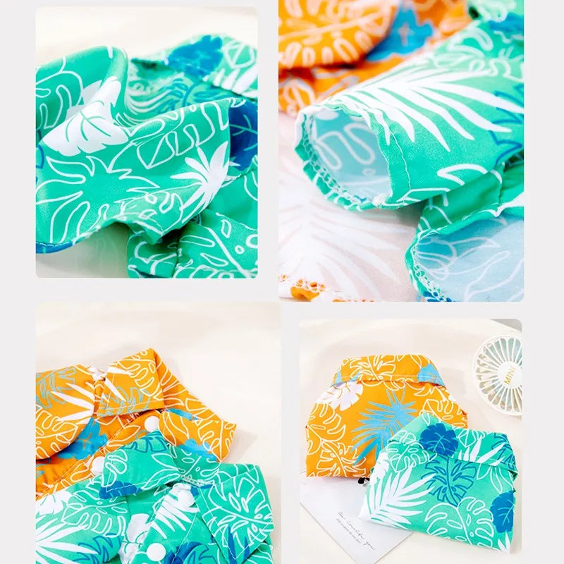 Pet Dog Beach Shirt Summer Dog Clothes Hawaiian Style Puppy Kitten Costume Dog Cooling Vest Chihuahua Bichon Medium Dog Clothing
