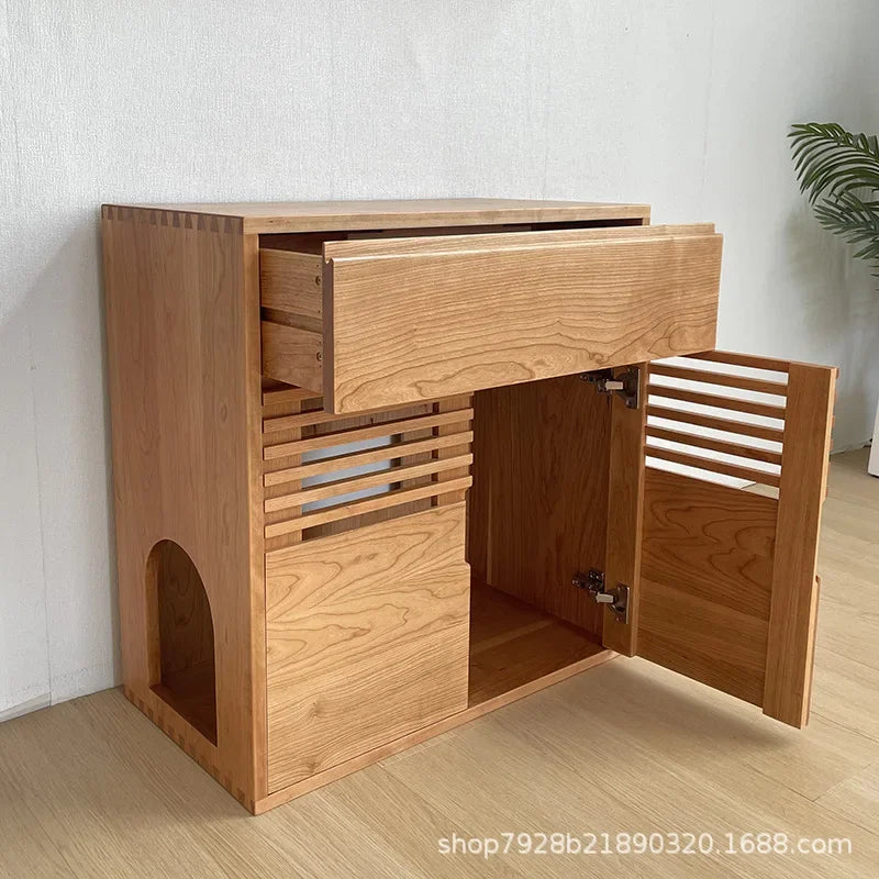 Cat House Dog House Pet Villa Cabinet Cat Space Capsule Solid Wood Cherry Red Oak Ash Wood